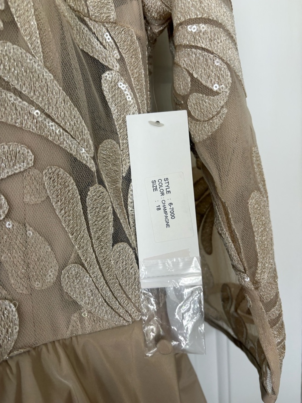 Teri Jon champagne dress size 18